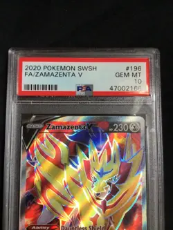 Pokemon Cards: Sword & Shield Ultra Rare: Zamazenta V 196/202: PSA 10 - Image 9
