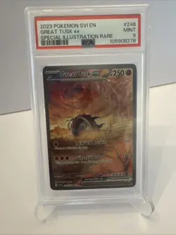 2023 POKEMON SVI EN GREAT TUSK ex #246 PSA 9 With Bones Journey Together Pack - Image 7