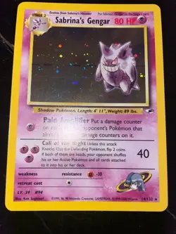 Pokemon TCG Sabrina's Gengar 14/132 Holo Gym Heroes 2000 NM+ - Image 1