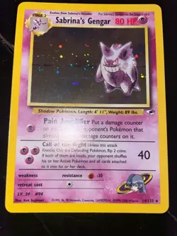 Pokemon TCG Sabrina's Gengar 14/132 Holo Gym Heroes 2000 NM+ - Image 3