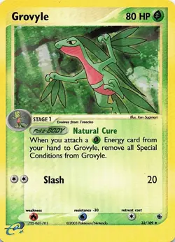 Grovyle - 32/109 - Pokemon REV HOLO EX Ruby & Sapphire NEVER PLAYED - Image 2