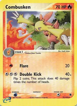 Combusken 27/109 Reverse Holo Pokemon EX Ruby and Sapphire NEVER PLAYED - Image 2