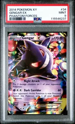 2014 Pokemon XY Phantom Forces Gengar EX 34/119 #34 PSA 9 - Image 1