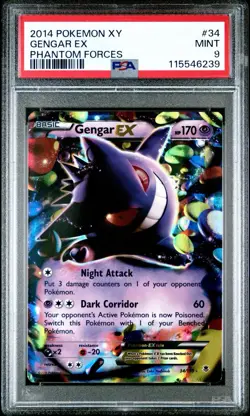 2014 Pokemon XY Phantom Forces Gengar EX 34/119 #34 PSA 9 - Image 7