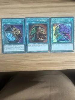 Yugioh Pot cards (Extravagance, Prosperity and Desires) RA01 Set - Image 1
