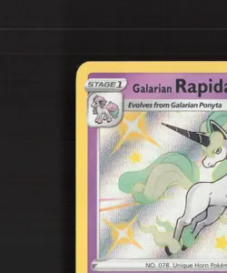 Galarian Rapidash SV048/SV122 Shining Fates Shiny Holo Rare Pokemon Card NM - Image 3