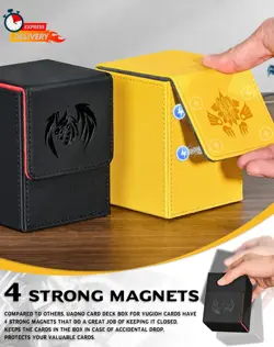 Card Deck Box for Yugioh MTG, 100+ Deck Case with 2 Dividers, PU Leather Storage - Image 5