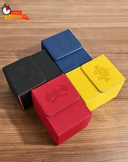 Card Deck Box for Yugioh MTG, 100+ Deck Case with 2 Dividers, PU Leather Storage - Image 7