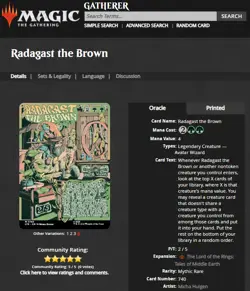 2023 MTG Magic the Gathering LOTR Lord of the Rings Poster Radagast the Brown - Image 3