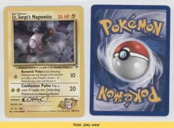 Lt Surge's Magnemite Pokemon Gym Heroes #50 2000 READ 0a1 - Image 3