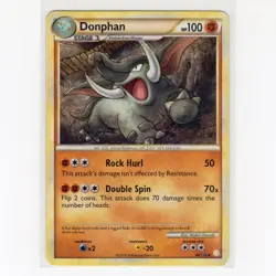 PokÃ©mon TCG Donphan 40/123 HGSS Base Set Regular Uncommon Card EN-MP 2010 - Image 1