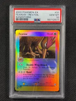 Pokémon Cards PSA 10 Fearow Rev Foil Sandstorm ex 2003 Ultra Rare 37/100 - Image 1
