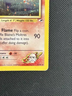 Pokémon Card - Blaine’s Moltres - Holographic - Rare - Gym Heroes 1/132 - Image 10