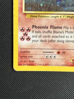 Pokémon Card - Blaine’s Moltres - Holographic - Rare - Gym Heroes 1/132 - Image 11