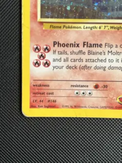 Pokémon Card - Blaine’s Moltres - Holographic - Rare - Gym Heroes 1/132 - Image 3