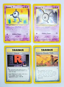 *NM* Neo Revelation Lot (4) - Vintage Pokémon Cards: Unown, Rocket's Hideout - Image 1