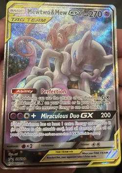 Mewtwo & Mew GX SM191 Sun & Moon Full Art Black Star Promo Card NM (Check Desc) - Image 12