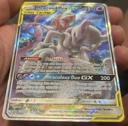 Mewtwo & Mew GX SM191 Sun & Moon Full Art Black Star Promo Card NM (Check Desc) - Image 4