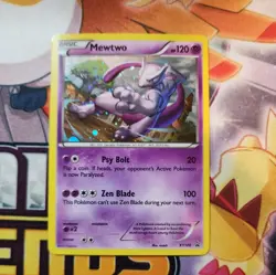 MEWTWO Black Star Promo POKEMON Holo 2015 Trading Card XY100 - Image 1