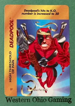 1995 Marvel Overpower CCG Deadpool High Threshold Of Pain Card TCG - Image 1