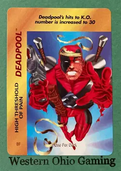 1995 Marvel Overpower CCG Deadpool High Threshold Of Pain Card TCG - Image 3