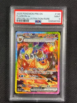 Pokémon Cards PSA 9 Flareon Ex SIR 2025 Prismatic Evolutions 146/131 - Image 3