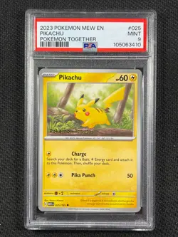 Pokémon Cards PSA 9 Pikachu Pokemon Together Promo 2023 25/165 - Image 3