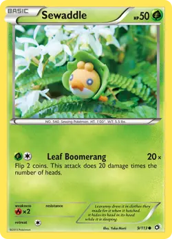 Sewaddle 9/113 Common | Legendary Treasures | Pokemon Card - Image 1