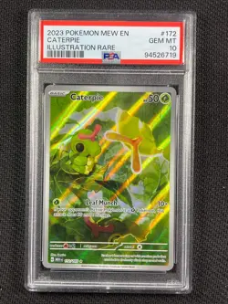 Pokémon Cards PSA 10 Caterpie Illustration Rare 151 2023 172/165 - Image 3