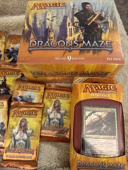 Magic the Gathering Dragons Maze Fat Pack Sealed Box Intro Pack Booster Packs - Image 3