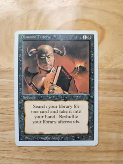 MTG Magic the Gathering Rare Sorcery Demonic Tutor Revised Edition - Image 5
