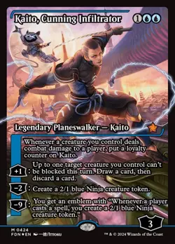 Kaito, Cunning Infiltrator- Foundations Foil Showcase (Japanese)  MTG-NM - Image 2