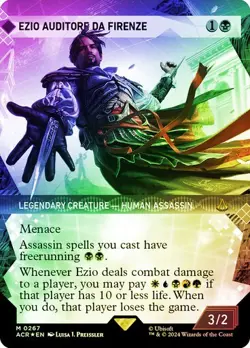 Ezio Auditore da Firenze FOIL Borderless Assassins Creed Magic The Gathering MTG - Image 2