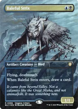 MTG Baleful Strix - Foil - Borderless, NM-Mint, English Commander: Bloomburrow - Image 1
