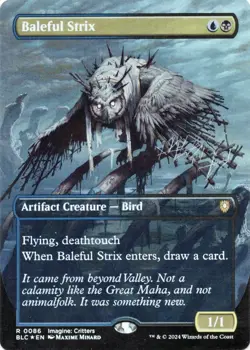 MTG Baleful Strix - Foil - Borderless, NM-Mint, English Commander: Bloomburrow - Image 3