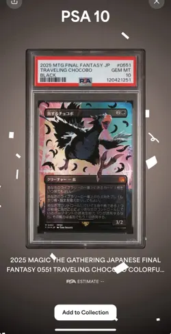 Magic The Gathering - Final Fantasy - Traveling Chocobo Neon black PSA 10 - Image 6