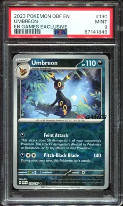Umbreon 130/197 EB Games Stamp PSA 9 Obsidian Flames Pokemon Card - Image 3