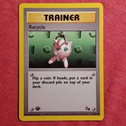 Pokemon 1999 Fossil 1st Edition: Recycle 61/62 Trainer - NM - Image 1