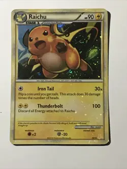 Pokemon Raichu 30/30 HGSS Trainer Kit Holofoil Rare Holo TCG - Image 3