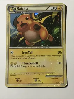 Pokemon Raichu 30/30 HGSS Trainer Kit Holofoil Rare Holo TCG - Image 8