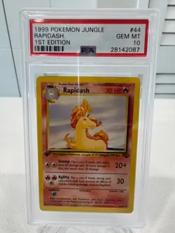 PSA 10 GEM MINT -🔥WoTC VINTAGE🔥1999 POKEMON JUNGLE - RAPIDASH 1ST EDITION #44 - Image 1