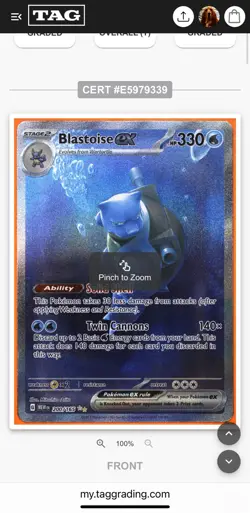 2023 Pokemon Scarlet & Violet 151 English - Blastoise ex 200/165 SIR TAG 10 - Image 10
