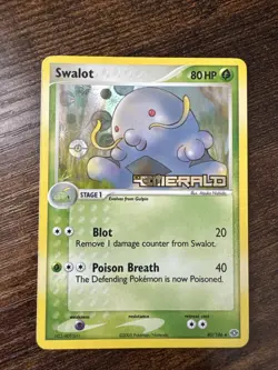 Swalot 40/106 Pokemon TCG 2005 EX Emerald Reverse Holo Stamped NM - Image 1