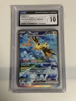 2023 Pokemon Scarlet & Violet 151 Zapdos ex #202/165 CGC 10 PSA - Image 1