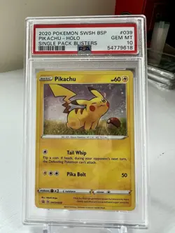 2020 Pokemon Black Star Promo Pikachu SWSH039 PSA 10 GEM MINT SingleBlister Pack - Image 1