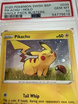 2020 Pokemon Black Star Promo Pikachu SWSH039 PSA 10 GEM MINT SingleBlister Pack - Image 2
