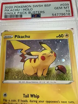 2020 Pokemon Black Star Promo Pikachu SWSH039 PSA 10 GEM MINT SingleBlister Pack - Image 5