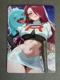 Jessie Trading Card Custom Waifu Goddess Story Anime Girl holo Card Pokemon - Image 1