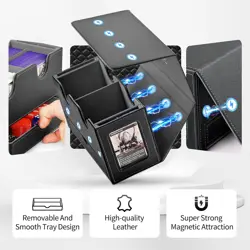 Card Deck Box for MTG, Double Storage Box with 2 Commander Display & 1 Dice Tray - Image 5