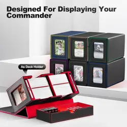 Card Deck Box for MTG, Double Storage Box with 2 Commander Display & 1 Dice Tray - Image 6